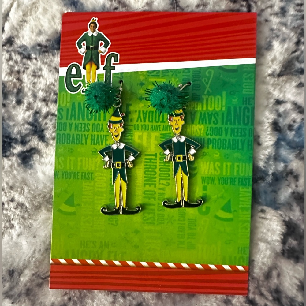 Warner Bros. Fashion Nickel Free Will Ferrell Elf Dangle Christmas Ball Earrings